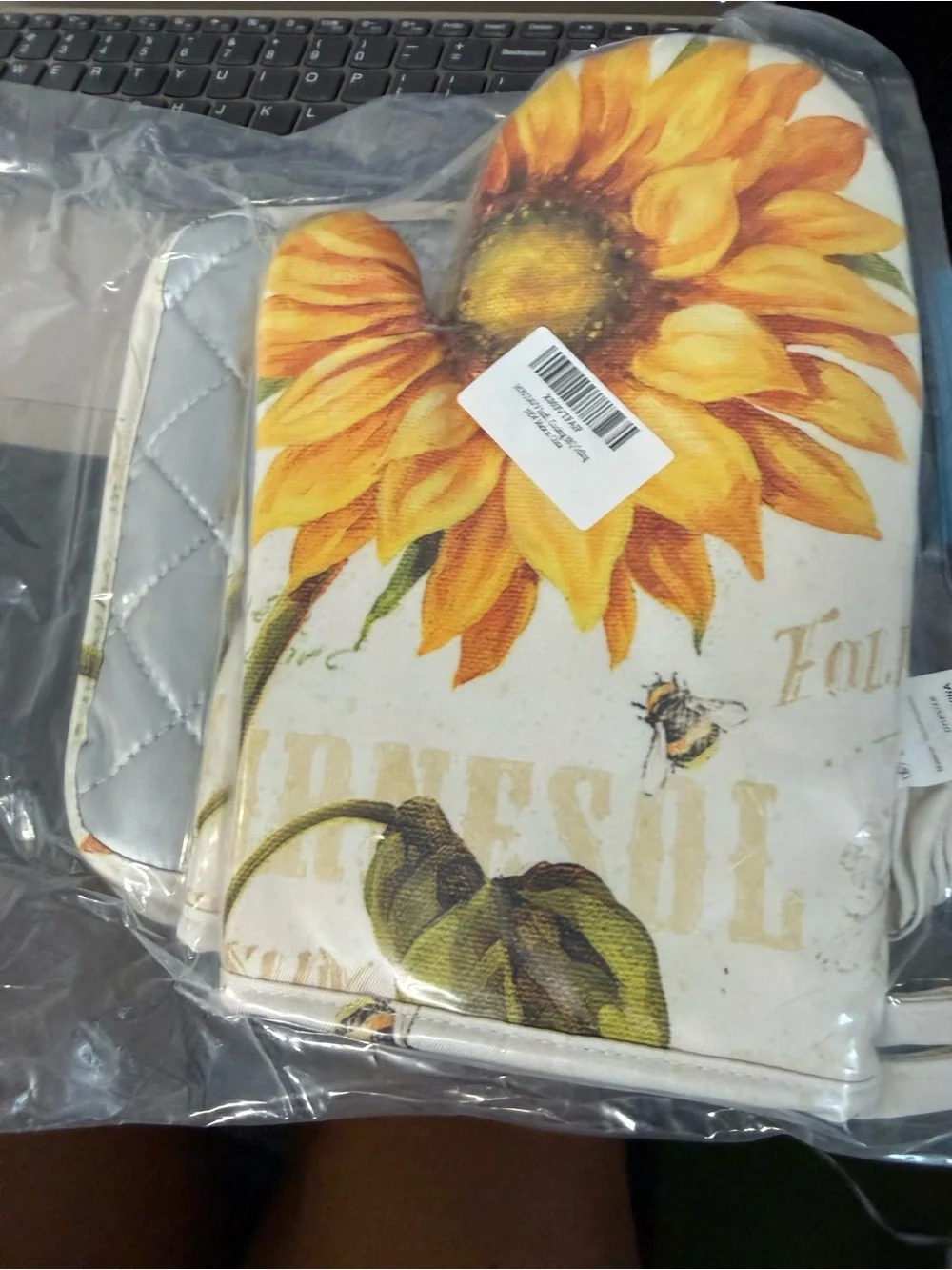 Sunflower Oven Mitt Set - Yellow Floral Kitchen Mitts